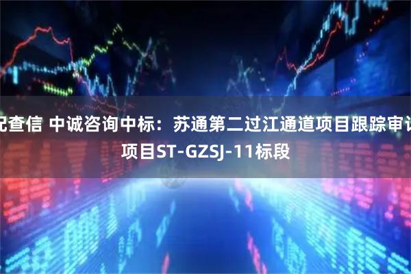 配查信 中诚咨询中标：苏通第二过江通道项目跟踪审计项目ST-GZSJ-11标段